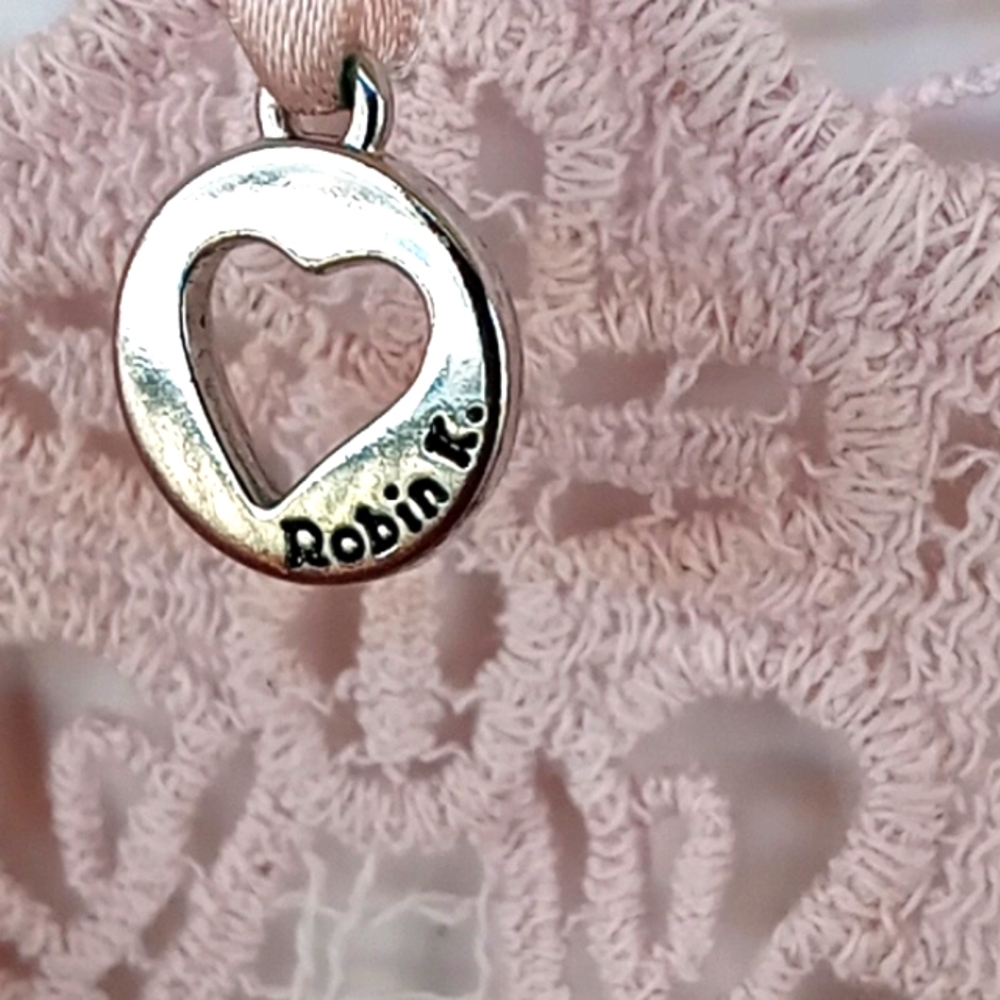 Robin K Boutique Crochet Bare Back Barbie Core Romantic Heart Pendant Like New - Picture 3 of 6